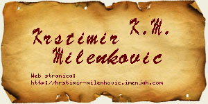 Krstimir Milenković vizit kartica
